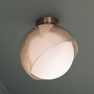 IDEAL LUX Stropní světlo Bloom, Ø 22 cm, mosaz, kov/sklo, stmívatelný, Mosaz / zlato, Obývací pokoj / jídelna, kov, Moderní