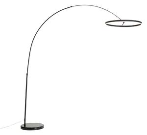 Designová oblouková stojací lampa černá vč. LED s 3-stupňovým stmíváním - Anello
