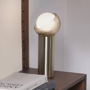 IDEAL LUX Stolní lampa Bloom, mosaz/jantar, výška 27 cm, Mosaz / zlato, Obývací pokoj / jídelna, kov, Moderní