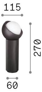 IDEAL LUX Stolní lampa Bloom, černá/tmavě šedá, výška 27 cm, Černá, Obývací pokoj / jídelna, kov, Moderní