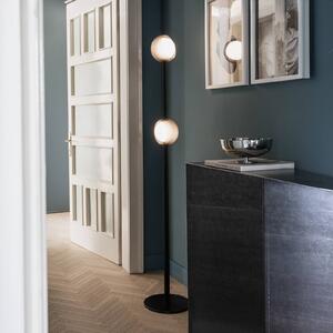 IDEAL LUX LED stojací lampa Bloom, výška 170 cm, černá, 2ramenná, Černá, Obývací pokoj / jídelna, kov