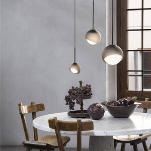 IDEAL LUX Závěsné světlo Bloom, Ø 30 cm, černé, kov/sklo, stmívatelný, Černá, Obývací pokoj / jídelna, kov, Moderní