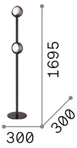IDEAL LUX LED stojací lampa Bloom, výška 170 cm, mosaz, 2ramenná, Mosaz / zlato, Obývací pokoj / jídelna, kov, Moderní