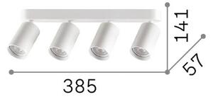 IDEAL LUX Stropní bodové světlo Dynamite Round, bílé, 38 cm, 4 žárovky, Bílá / opál, Obývací pokoj / jídelna, kov, Moderní