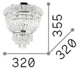 IDEAL LUX Stropní světlo Dubai, mosaz/čiré, Ø 32 cm, křišťál, stmívatelný, Mosaz / zlato, Obývací pokoj / jídelna, kov