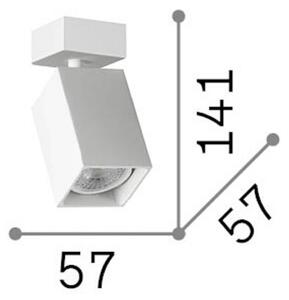 IDEAL LUX Stropní bodové světlo Dynamite Square, bílé, délka 5,7 cm, Bílá / opál, Obývací pokoj / jídelna, kov, Moderní