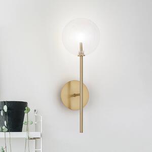IDEAL LUX Nástěnné světlo Equinoxe, mosaz/čirá, výška 45 cm, Mosaz / zlato, Obývací pokoj / jídelna, kov
