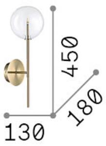 IDEAL LUX Nástěnné světlo Equinoxe, chrom/kouřově šedá, výška 45 cm, Chrom / stříbro, Obývací pokoj / jídelna, kov
