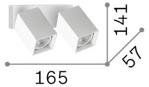 IDEAL LUX Nástěnné bodové svítidlo Dynamite Square, černý, 16,5 cm, 2 žárovky, Černá, Obývací pokoj / jídelna, kov, Moderní