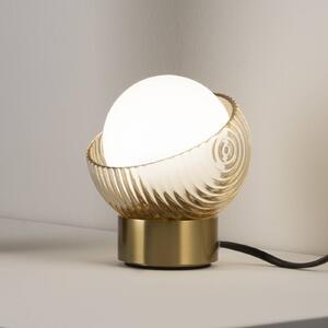 IDEAL LUX Stolní lampa Bloom, mosaz/jantar, výška 13 cm, Mosaz / zlato, Obývací pokoj / jídelna, kov, Moderní