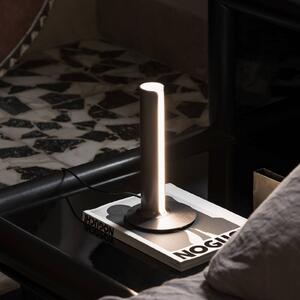 IDEAL LUX LED stolní lampa Dorica, šedá, výška 25 cm, stmívatelný, Hliník / šedá / zinek, Obývací pokoj / jídelna, Hliník, Moderní