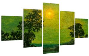 Obraz - Imitator of Ralph Albert Blakelock, Moonlight, reprodukce (125x70 cm)