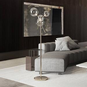 IDEAL LUX Stojací lampa Equinoxe, chrom/kouřově šedá, výška 166 cm, Chrom / stříbro, Obývací pokoj / jídelna, kov