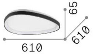 IDEAL LUX LED stropní svítidlo Gemini 61, mosaz, 3000 K, DALI/PUSH, stmívatelný, Mosaz / zlato, Obývací pokoj / jídelna, kov, Moderní