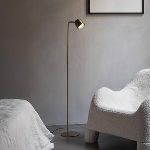 IDEAL LUX Stojací lampa Dodo, mosaz, výška 118 cm, kov, stmívač, stmívatelný, Mosaz / zlato, Obývací pokoj / jídelna, kov, Moderní