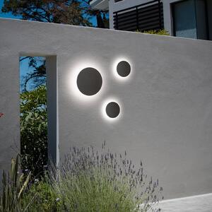 IDEAL LUX Venkovní nástěnné svítidlo LED Punto, antracitová, Ø 30 cm, Černá, kov, Moderní