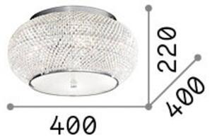 IDEAL LUX Stropní světlo Pasha, chromová barva/čiré sklo, Ø 40 cm, stmívatelný, Chrom / stříbro, Obývací pokoj / jídelna, kov