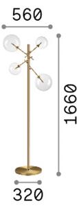 IDEAL LUX Stojací lampa Equinoxe, chrom/čirá, výška 166 cm, Chrom / stříbro, Obývací pokoj / jídelna, kov
