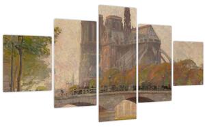 Obraz - Robert William Vonnoh, Notre Dame de Paris, reprodukce (125x70 cm)