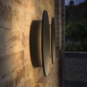 IDEAL LUX Venkovní nástěnné svítidlo LED Punto, černá, Ø 30 cm, Černá, kov, Moderní