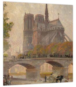 Obraz - Robert William Vonnoh, Notre Dame de Paris, reprodukce (30x30 cm)
