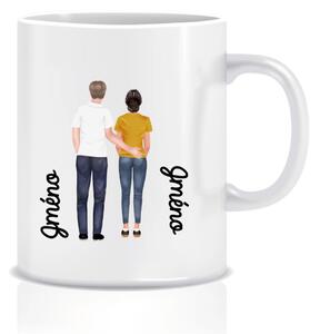 Personalizovaný klasický bílý keramický hrníček 300 ml s párem