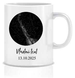 Personalizovaný klasický bílý keramický hrníček 300 ml s hvězdnou mapou