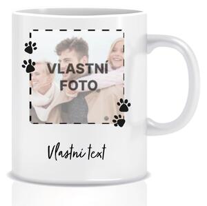Personalizovaný klasický bílý keramický hrníček 300 ml s fotkou mazlíčka a textem