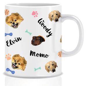 Personalizovaný klasický bílý keramický hrníček 300 ml s mazlíčky
