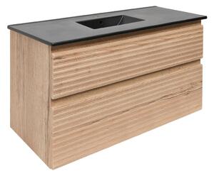 Koupelnová skříňka 2 zásuvková s umyvadlem Naturel Savona 98x53x44,8 cm dub Halifax mat SAVONA2100DHC