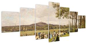 Obraz - French 19th Century, Race Course at Longchamps, reprodukce (210x100 cm)
