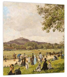Obraz - French 19th Century, Race Course at Longchamps, reprodukce (30x30 cm)