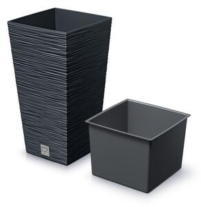 Prosperplast Květináč Furu Square (antracitová, 395x395x755) (100378489004)