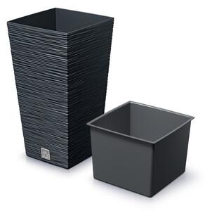 Prosperplast Květináč Furu Square (antracitová, 265x265x500) (100378489001)