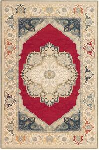 Kusový koberec vlněný Dywilan Polonia Palazzo Velvet Red béžový červený Rozměr: 200x300 cm