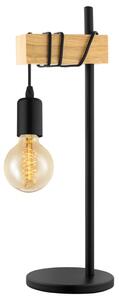 Stolní lampa TOWNSHEND černý kov/světlý dub