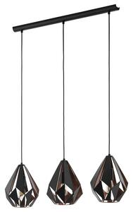 Závěsné svítidlo CARLTON 1 černá/měď, šířka 81 cm