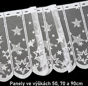 Metrážová záclona Vánoční hvězda - výška 50 cm (Záclona s vánočním motivem)