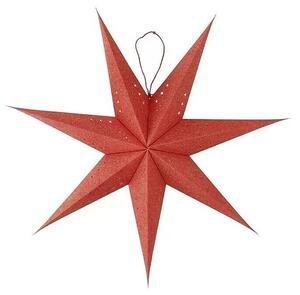 German Závěsná vánoční LED hvězda / 10 LED / 4,5 W / Ø 75 cm / papír / teplá bílá / vnitřní použití / červená