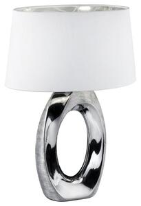 Stolní lampa TABA 2 stříbrná/bílá