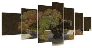 Obraz - Henri Fantin-Latour, Still Life with Grapes and a Carnation, reprodukce (210x100 cm)