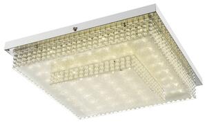 Stropní LED svítidlo CAKE 1 chrom/akryl, šířka 38 cm