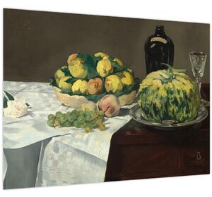Obraz - Edouard Manet, Still Life with Melon and Peaches, reprodukce (70x50 cm)