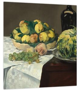 Obraz - Edouard Manet, Still Life with Melon and Peaches, reprodukce (30x30 cm)