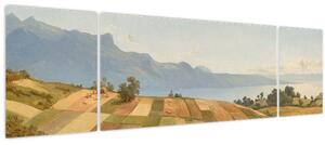 Obraz - Alexandre Calame, Swiss Landscape, reprodukce (170x50 cm)