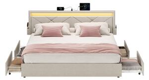 Manželská postel s LED osvětlením 160 cm RMB828LH01