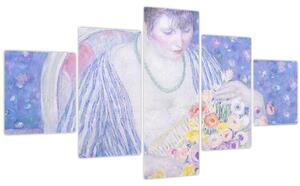 Obraz - Frederick Carl Frieseke, The Basket of Flowers, reprodukce (125x70 cm)