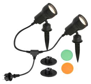 BRILO 3077-025 Venkovní stojací svítidlo 19,5 cm 2xGU10 3W 250lm černá - BRILO