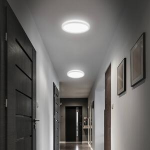 Briloner LED stropní svítidlo do koupelny Slim Drip, bílé, Ø 29 cm, IP44, Koupelna, Plast