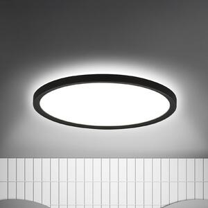 Briloner LED stropní svítidlo Move Sensor, černé, Ø 29 cm, IP44, 4000K, Černá, Chodba, Plast